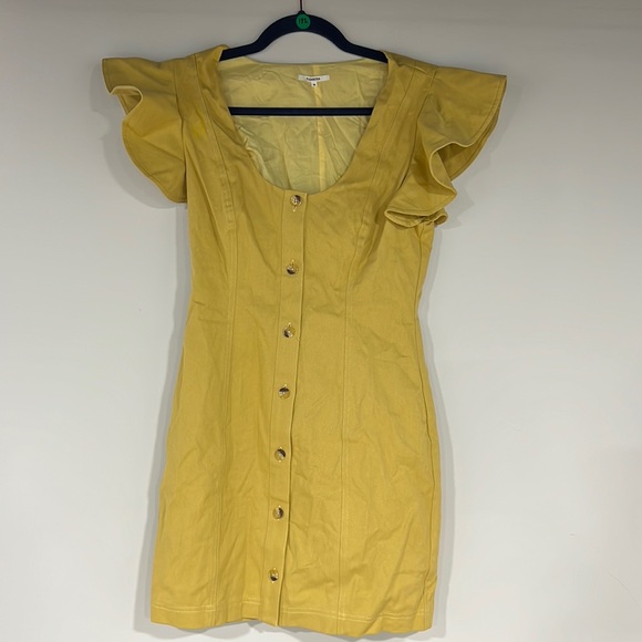Tularosa button front mustard color dress - Picture 2 of 6